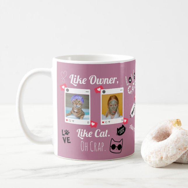 Personlig Kattfoto Kaffe Mugg | Anpassad Husdjur M (Med munk)