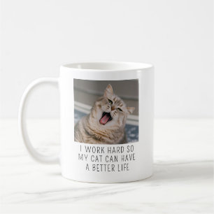 Personlig kattfoto med anpassad text Rolig husdjur Kaffemugg