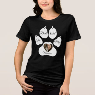Personlig kattmamma fotot-shirt – eget namn t shirt
