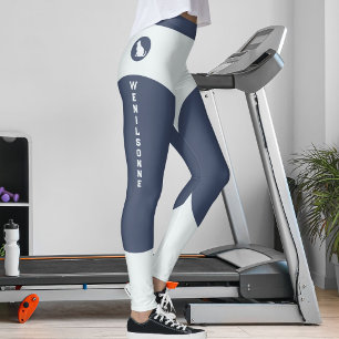Personlig Kattmamma Husdjursälskare Grå Blå Cyan Leggings