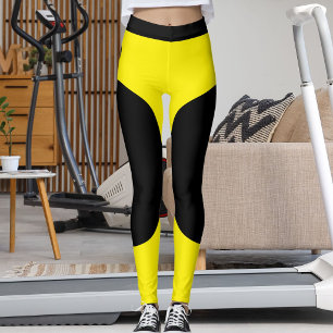 Personlig Kattmamma Husdjursälskare Svart Gul Leggings