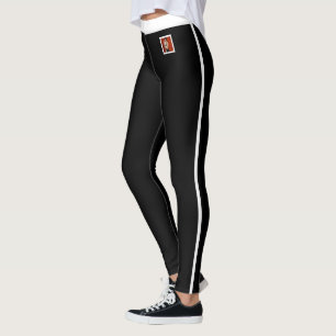 Personlig kattmamma husdjursälskare vit svart spor leggings