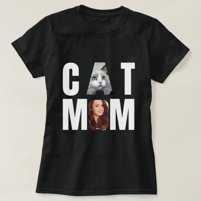 Personlig kattmamma, kattfoto t shirt (Design framsida)