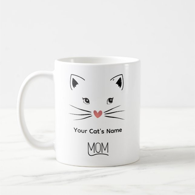 Personlig Kattmamma Mugg (Vänster)