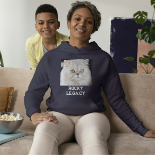 Personlig kattmamma Navyblå och vit husdjursfoto T Shirt