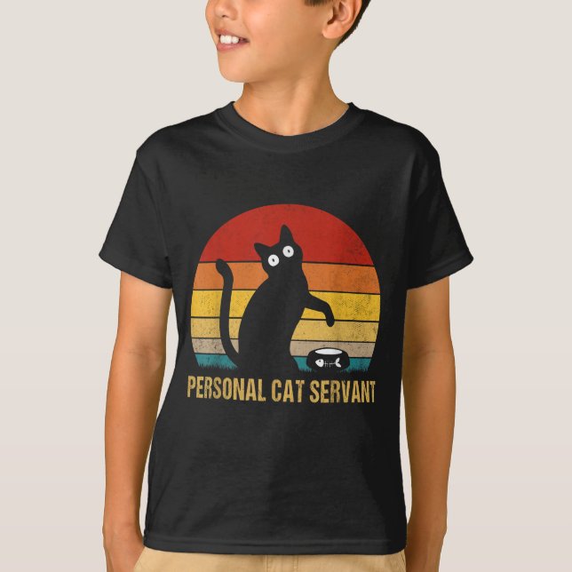 Personlig kattservant-vintage t shirt (Framsida)