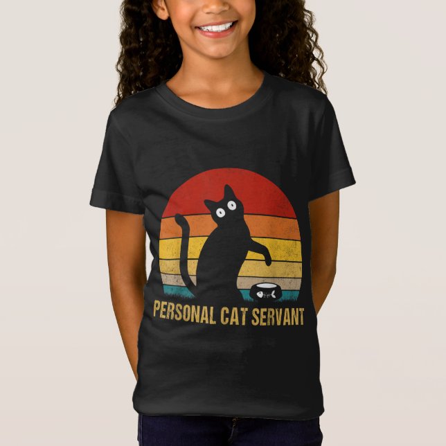 Personlig kattservant-vintage t shirt (Framsida)