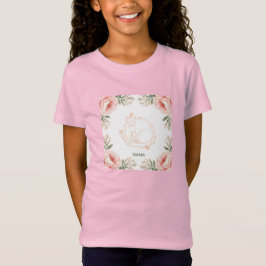 Personlig kattunge blommig barn t-shirt - Mamma & 