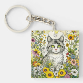 Personlig Kattunge Sitta i Blommor