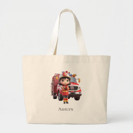 Personlig Kawaii 3D tjej brandman Jumbo Tygkasse