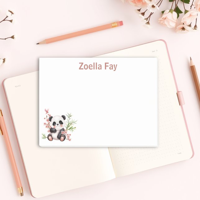 Personlig Kawaii Anime Stil Panda Post-it Block (Personalized Kawaii Anime Japanese Style Panda Bear Post it Notes)