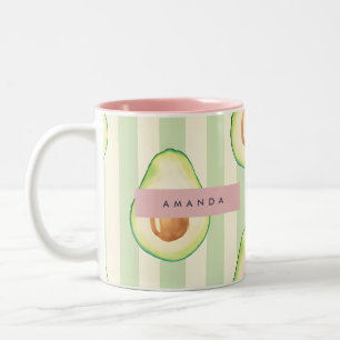 Personlig Kawaii Avocado Mönster Två-Tonad Mugg