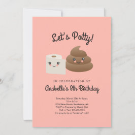 Personlig Kawaii Bajs & TP (Toalettpapper) Fest Inbjudningar