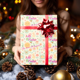 Personlig Kawaii Blommig Pastellpalett för Barn Presentpapper
