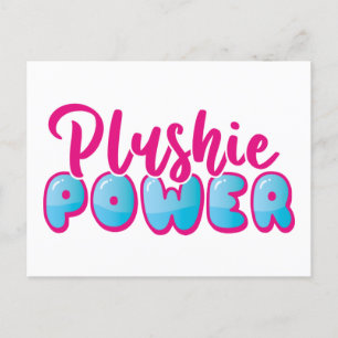 Personlig Kawaii Cute Rosa Blue Plushie Power Vykort