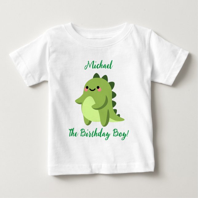 Personlig Kawaii Dinosaur Baby T-Shirt (Framsida)