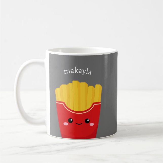 personlig Kawaii Fransk Fries Mugg (Vänster)