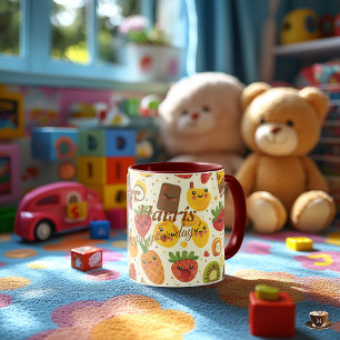 Personlig Kawaii Frukt Mugg för Barn