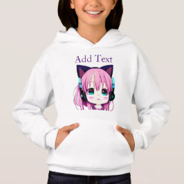 Personlig Kawaii Girl med hörlurar på T Shirt