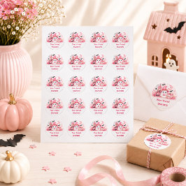 Personlig Kawaii Halloween-spökdekal Runt Klistermärke