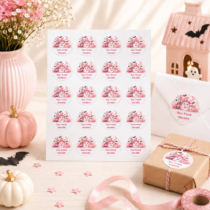 Personlig Kawaii Halloween-spökdekal Runt Klistermärke
