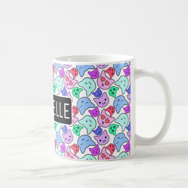 Personlig Kawaii Kattunge Kaffemugg (Höger)