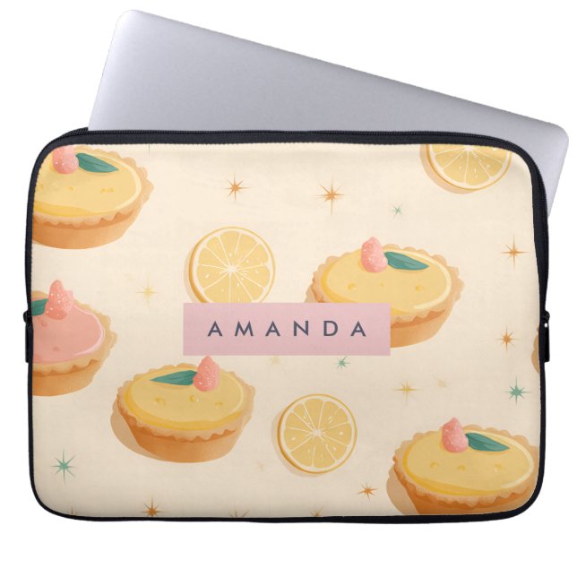 Personlig Kawaii Lemon Tart Mönster Laptop Fodral (Framsidan)