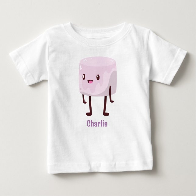 Personlig Kawaii Marshmallow Baby T-Shirt (Framsida)