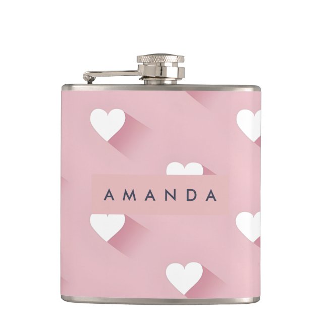 Personlig Kawaii Mjuk Rosa Hjärtan Fickplunta (Framsidan)