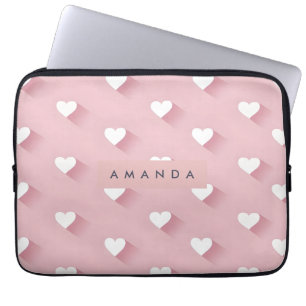 Personlig Kawaii Mjuk Rosa Hjärtan Laptop Fodral