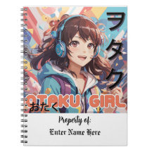 Personlig Kawaii Otaku Girl Anime Notebook