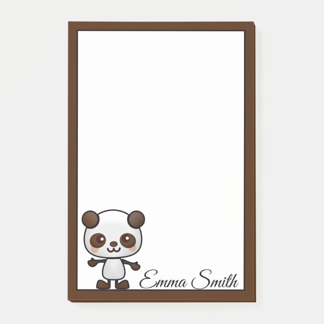 Personlig Kawaii Panda Bear Post-it Notes (Framsida)