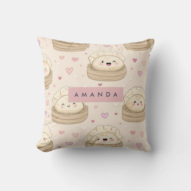 Personlig Kawaii Pastel Dumpling Mönster Kudde (Framsida)