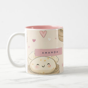 Personlig Kawaii Pastel Dumpling Mönster Två-Tonad Mugg