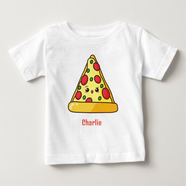 Personlig Kawaii Pizza Baby T-Shirt (Framsida)