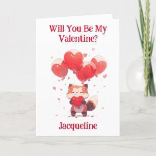 Personlig Kawaii Red Panda Valentine Card Helgkort