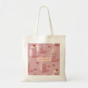 Personlig Kawaii Strawberry Milkshake Mönster Tygkasse