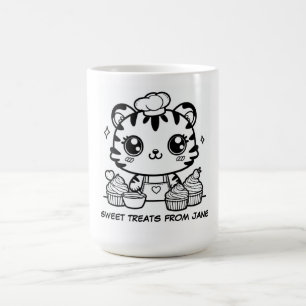 Personlig Kawaii Tiger Baker Mugg   Cute Cupkaka