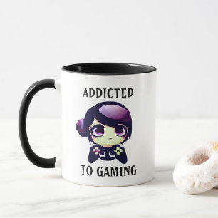 Personlig Kawaii Tjej Gamer Beroende Av Spelande Mugg