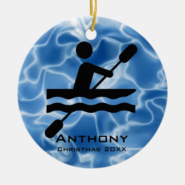 Personlig Kayaking Ornament (Framsidan)