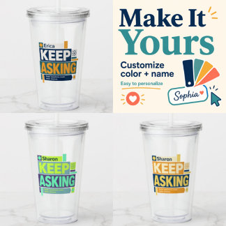 Personlig Keep Asking Tumbler Take Away Mugg