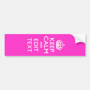 Personlig KEEP CALM AND Ditt Text Levande Rosa Bildekal