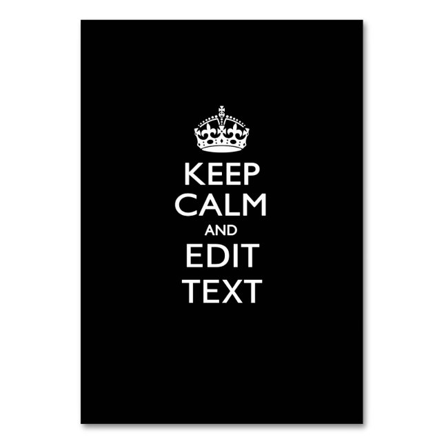 Personlig KEEP CALM AND Redigera text inbjudan Bordsnummer (Framsidan)