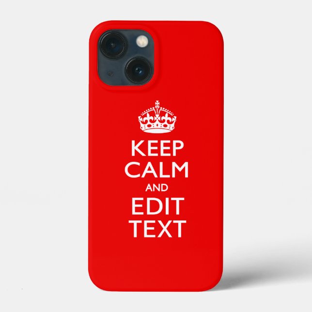 Personlig KEEP CALM AND Redigera Text RÖD Klassisk (Baksida)