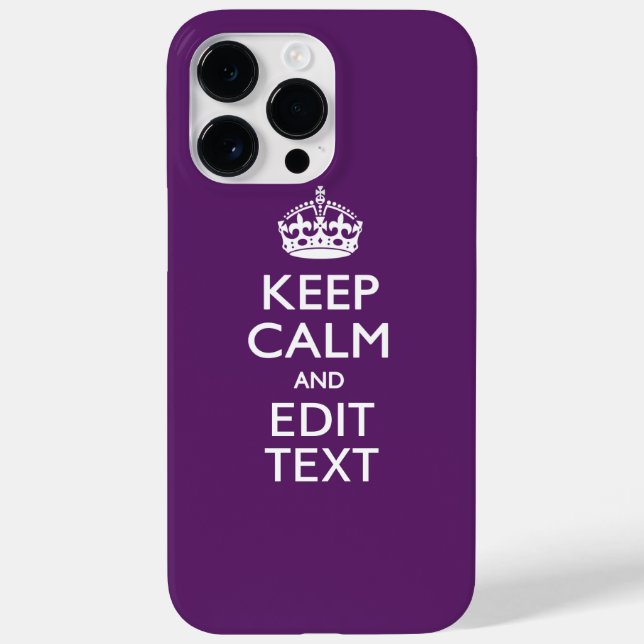 Personlig KEEP CALM Din Text på Lila Dekor (Baksida)
