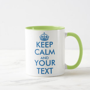 Personlig Keep Calm och din text mugg