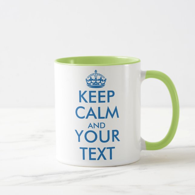 Personlig Keep Calm och din text mugg (Höger)