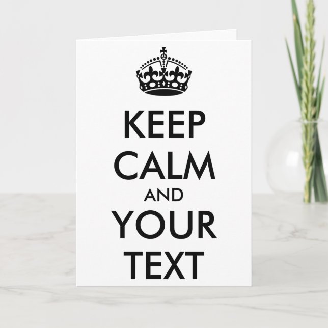 Personlig Keep Calm Och Din Text T Tröja_1  Kort (Framsida)