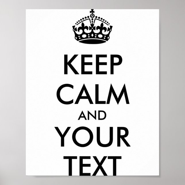 Personlig Keep Calm Och Din Text T Tröja  Poster (Framsidan)