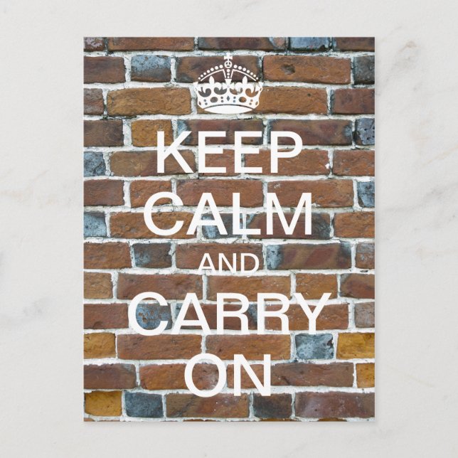 Personlig KEEP CALM och FORTSÄTT SOM VANLIGT - teg Vykort (Framsida)